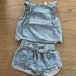 Splendid blue splatter matching tank and shorts